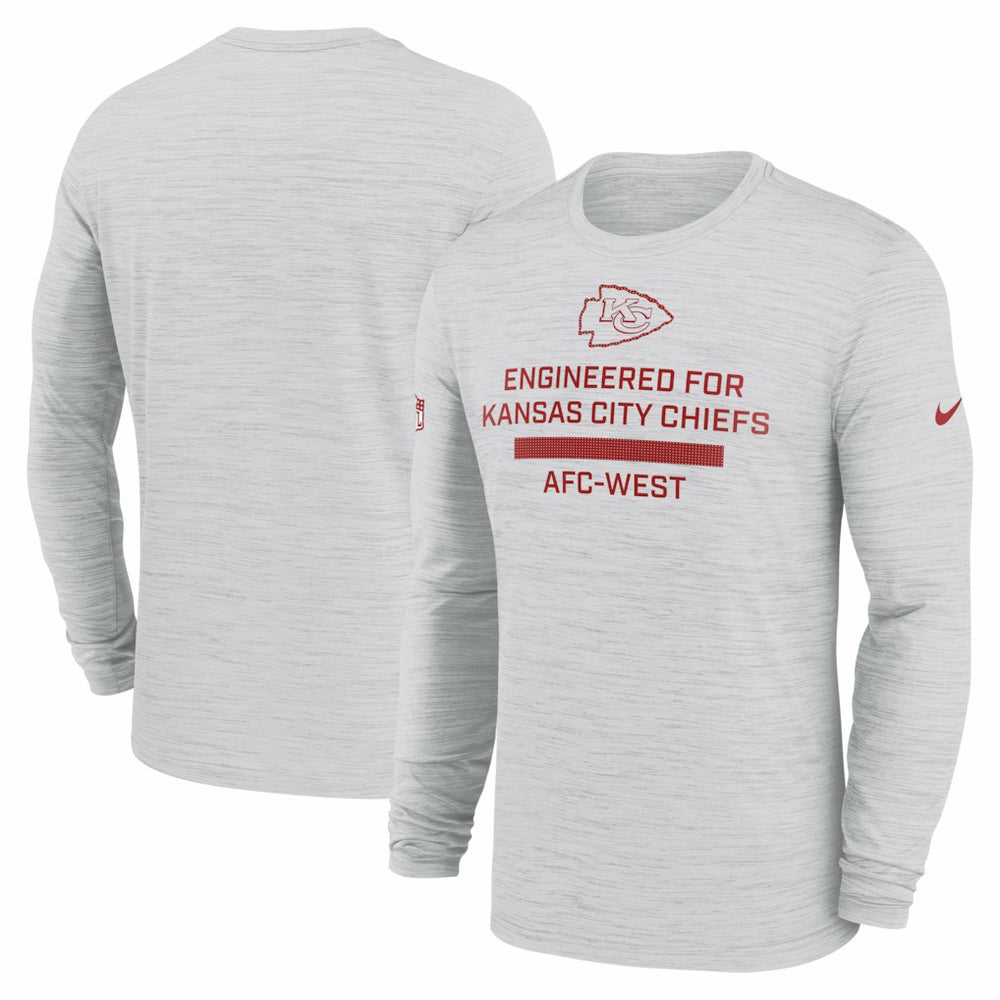Kansas City Chiefs Sideline Velocity Performance Long Sleeve T-Shirt - Ash  - Ash T-shirts