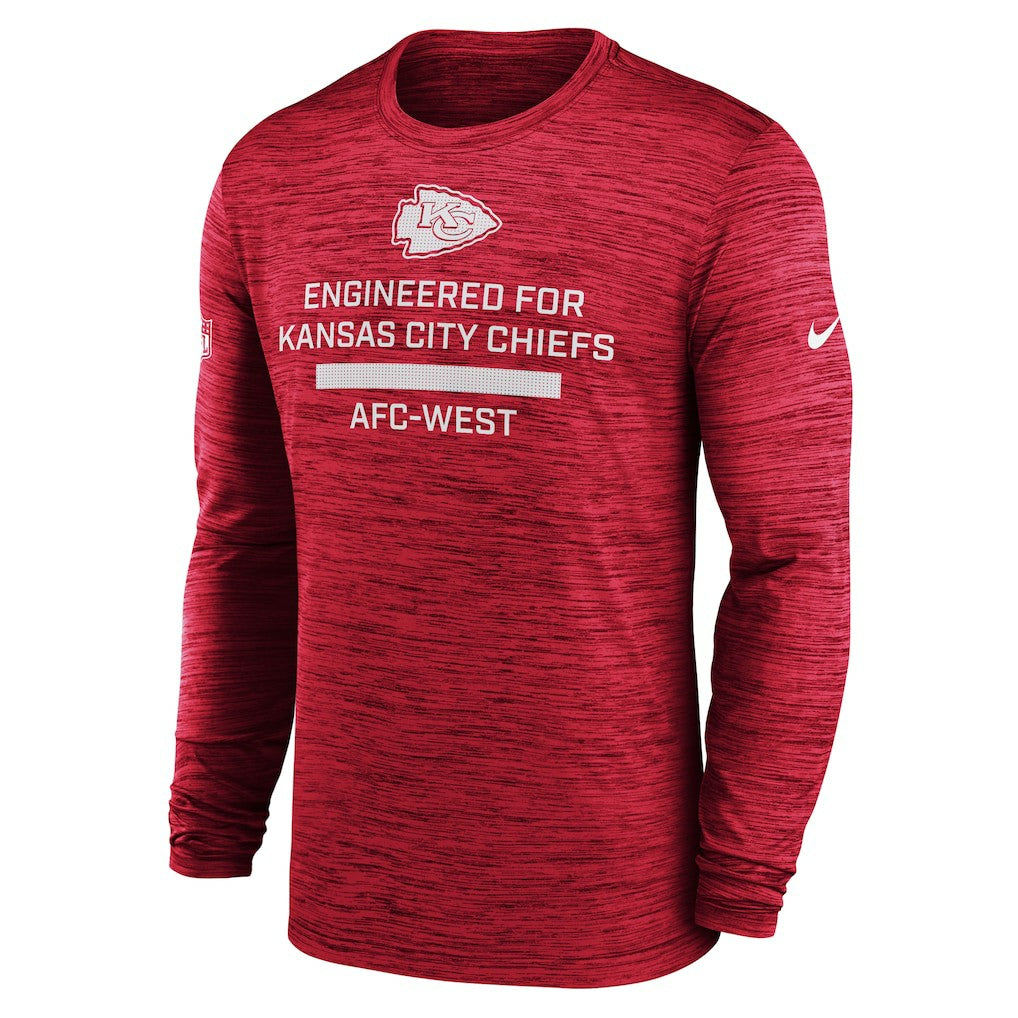 Kansas City Chiefs Sideline Velocity Performance Long Sleeve T-Shirt - Red  - Red T-shirts