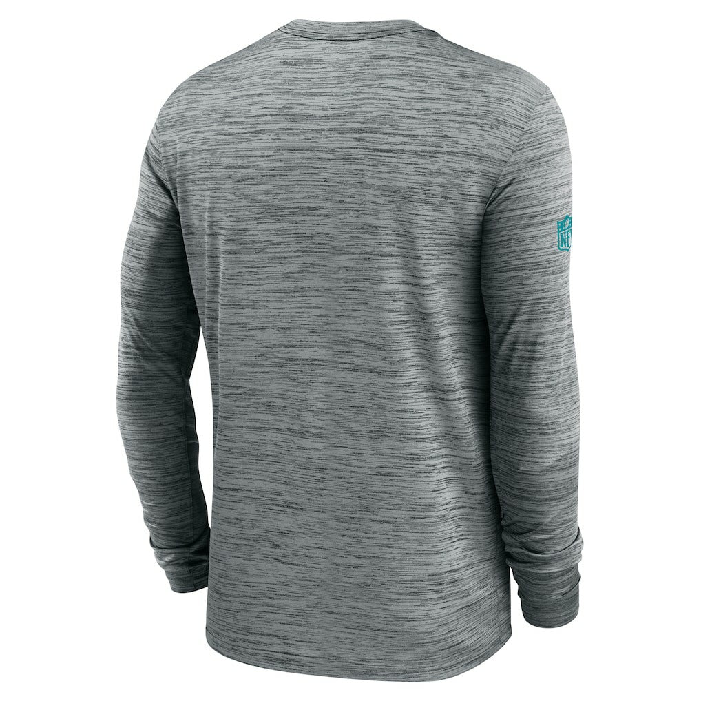 Miami Dolphins Sideline Velocity Performance Long Sleeve T-Shirt - Gray  - Gray T-shirts
