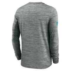 Miami Dolphins Sideline Velocity Performance Long Sleeve T-Shirt - Gray  - Gray T-shirts