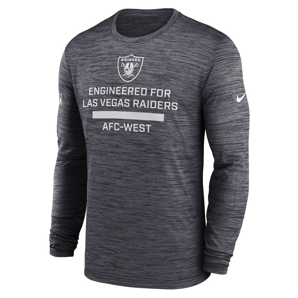 Las Vegas Raiders Sideline Velocity Performance Long Sleeve T-Shirt - Black  - Black T-shirts