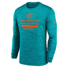 Miami Dolphins Sideline Velocity Performance Long Sleeve T-Shirt - Aqua  - Aqua T-shirts
