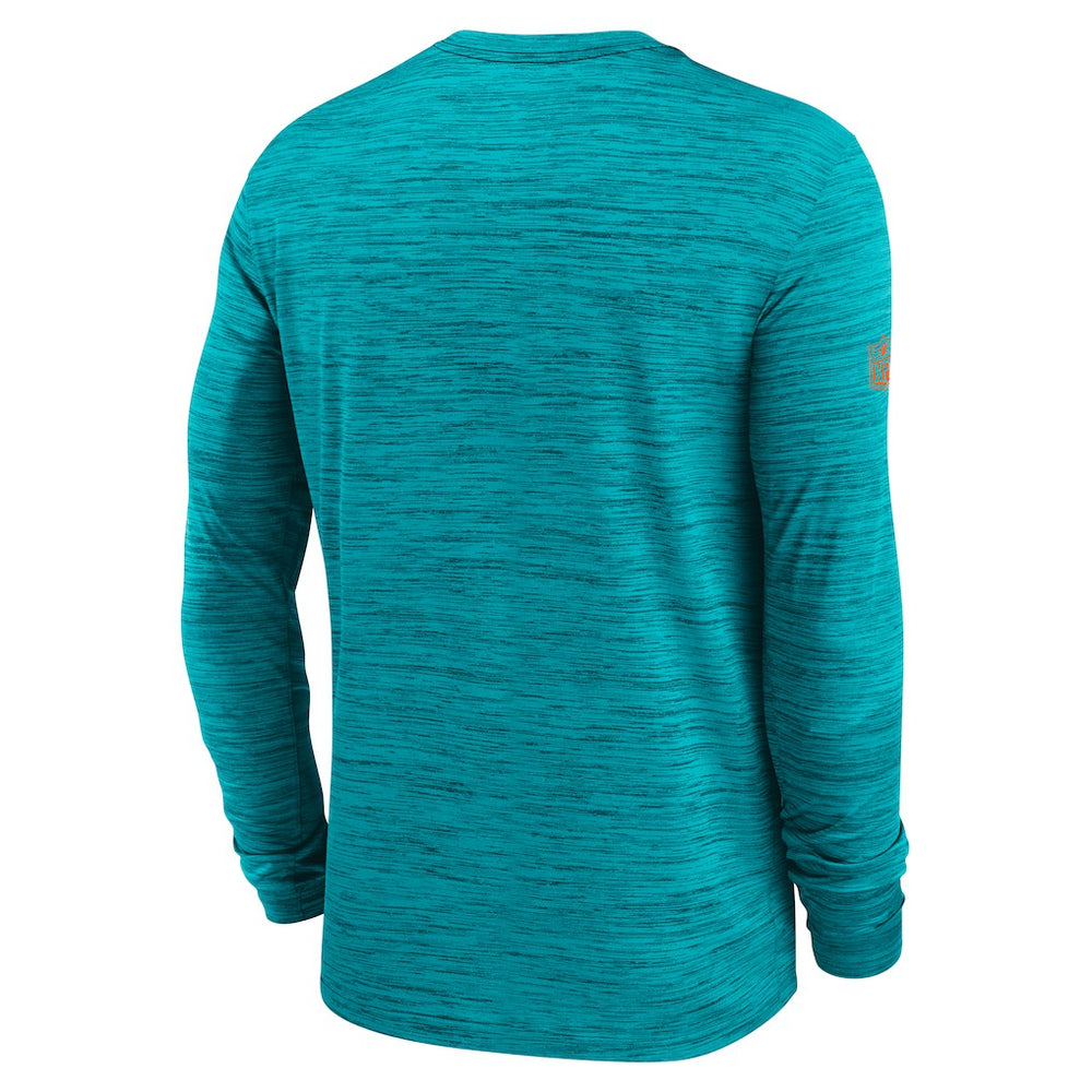 Miami Dolphins Sideline Velocity Performance Long Sleeve T-Shirt - Aqua  - Aqua T-shirts