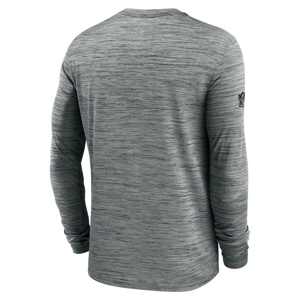 Las Vegas Raiders Sideline Velocity Performance Long Sleeve T-Shirt - Gray  - Gray T-shirts