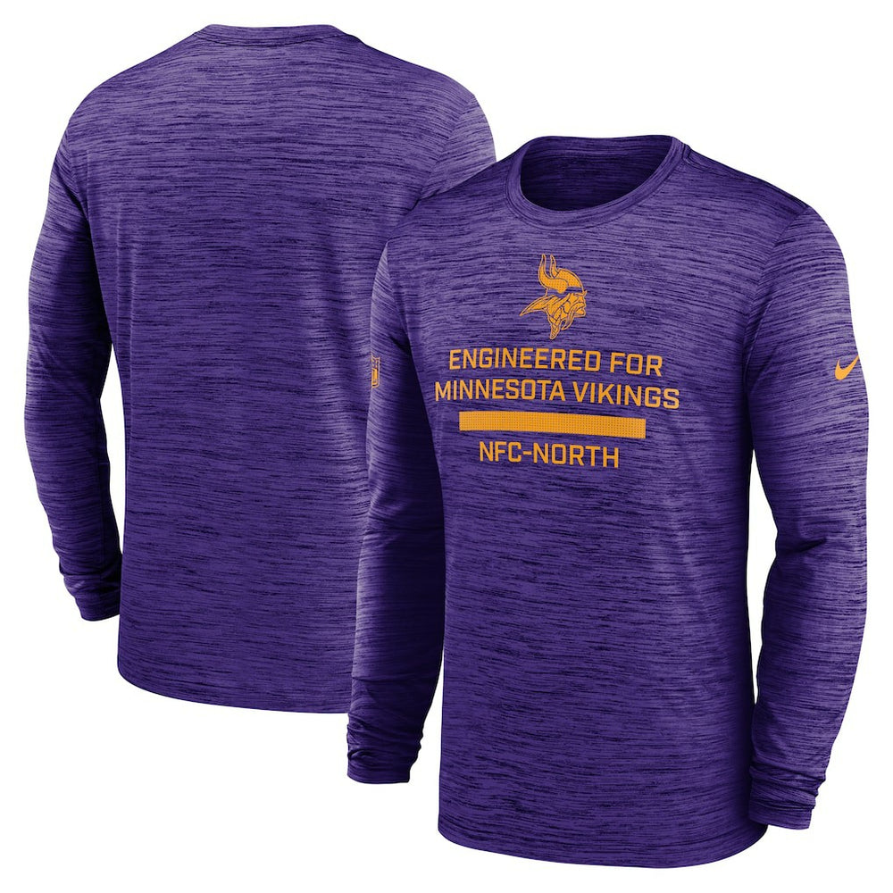 Minnesota Vikings Sideline Velocity Performance Long Sleeve T-Shirt - Purple  - Purple T-shirts
