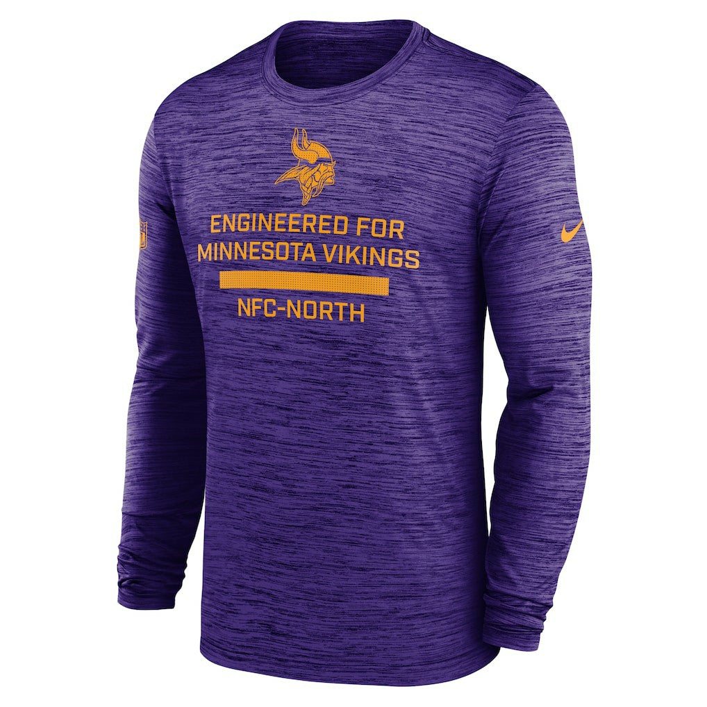 Minnesota Vikings Sideline Velocity Performance Long Sleeve T-Shirt - Purple  - Purple T-shirts