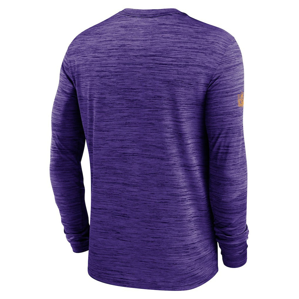 Minnesota Vikings Sideline Velocity Performance Long Sleeve T-Shirt - Purple  - Purple T-shirts