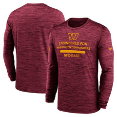 Washington Commanders Sideline Velocity Performance Long Sleeve T-Shirt - Burgundy  - Burgundy T-shirts