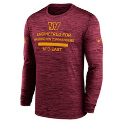 Washington Commanders Sideline Velocity Performance Long Sleeve T-Shirt - Burgundy  - Burgundy T-shirts