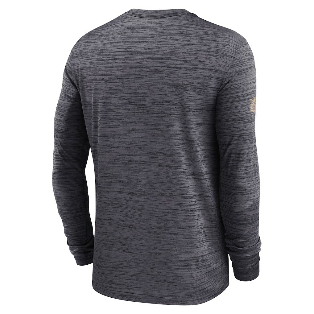 New Orleans Saints Sideline Velocity Performance Long Sleeve T-Shirt - Black  - Black T-shirts