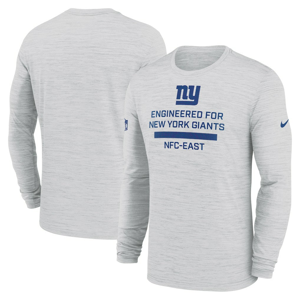 New York Giants Sideline Velocity Performance Long Sleeve T-Shirt - Ash  - Ash T-shirts