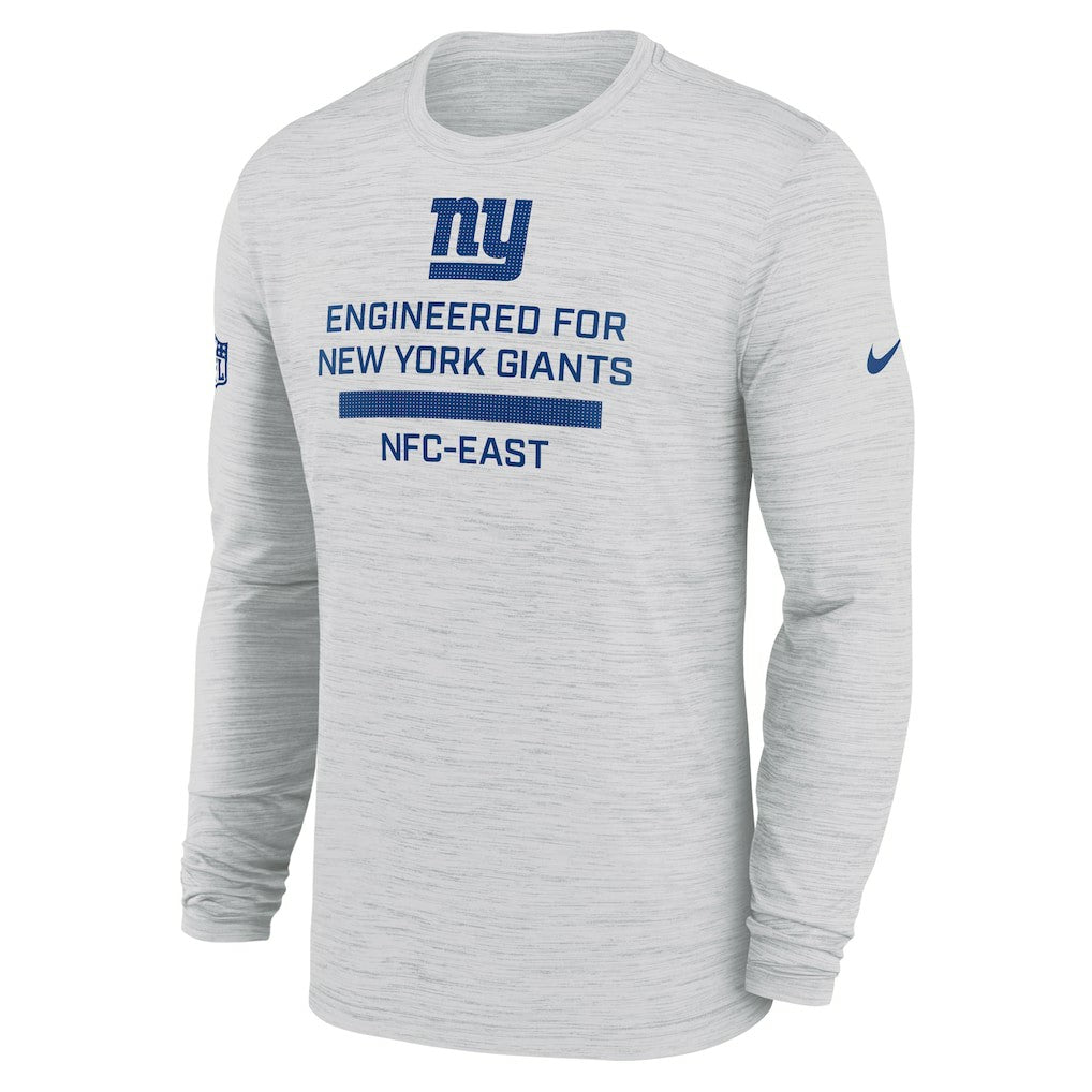 New York Giants Sideline Velocity Performance Long Sleeve T-Shirt - Ash  - Ash T-shirts