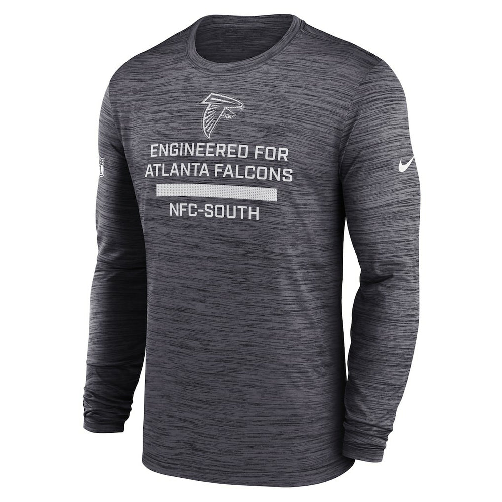 Atlanta Falcons Sideline Velocity Performance Long Sleeve T-Shirt - Charcoal  - Charcoal T-shirts