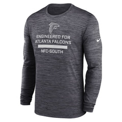 Atlanta Falcons Sideline Velocity Performance Long Sleeve T-Shirt - Charcoal  - Charcoal T-shirts