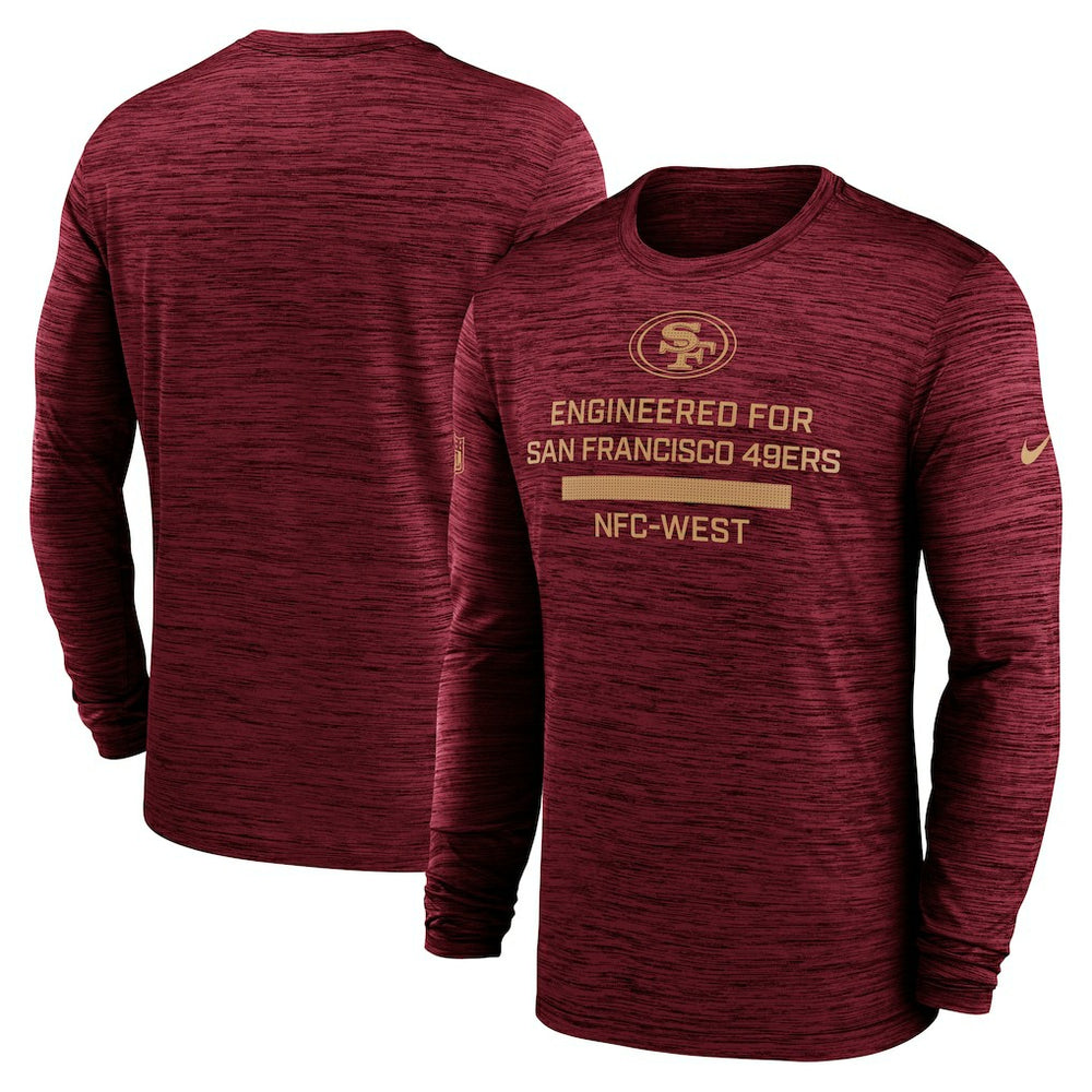 San Francisco 49ers Sideline Velocity Performance Long Sleeve T-Shirt - Scarlet  - Scarlet T-shirts