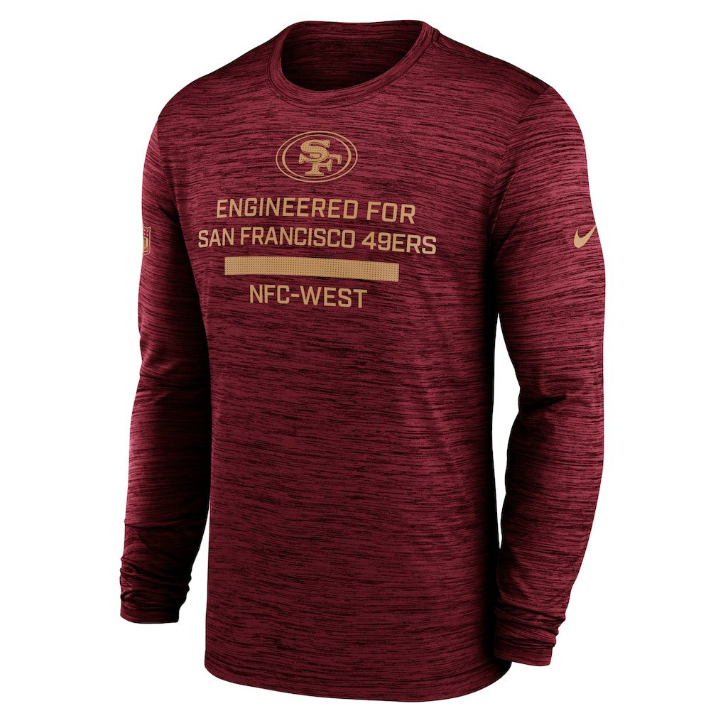 San Francisco 49ers Sideline Velocity Performance Long Sleeve T-Shirt - Scarlet  - Scarlet T-shirts