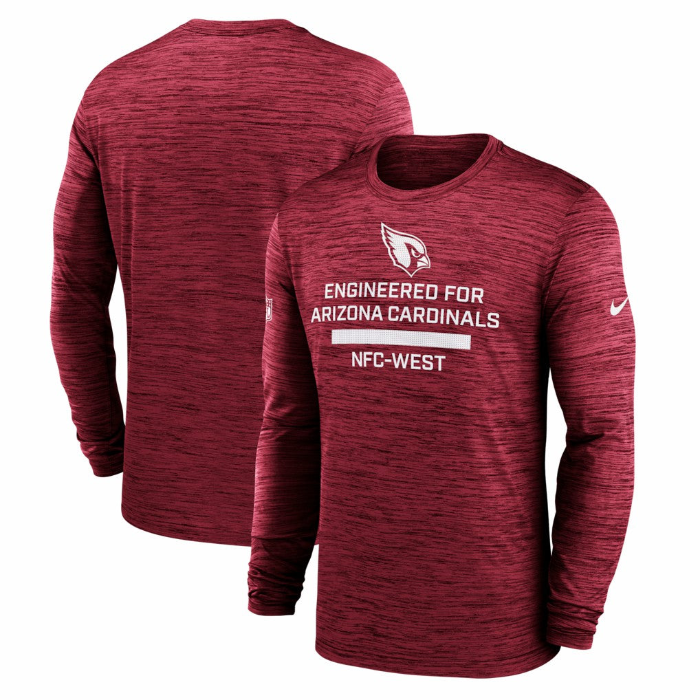 Arizona Cardinals Sideline Velocity Performance Long Sleeve T-Shirt - Cardinal  - Cardinal T-shirts