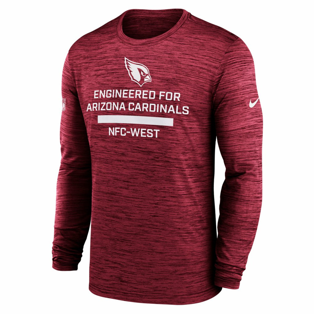 Arizona Cardinals Sideline Velocity Performance Long Sleeve T-Shirt - Cardinal  - Cardinal T-shirts