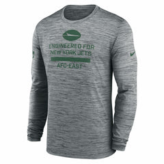 New York Jets Sideline Velocity Performance Long Sleeve T-Shirt - Gray  - Gray T-shirts