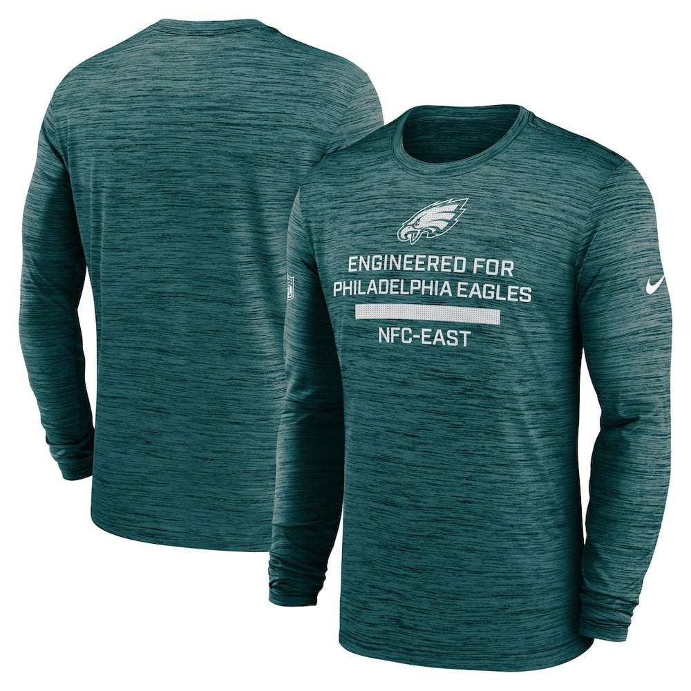 Philadelphia Eagles Sideline Velocity Performance Long Sleeve T-Shirt - Midnight Green  - Midnight Green T-shirts