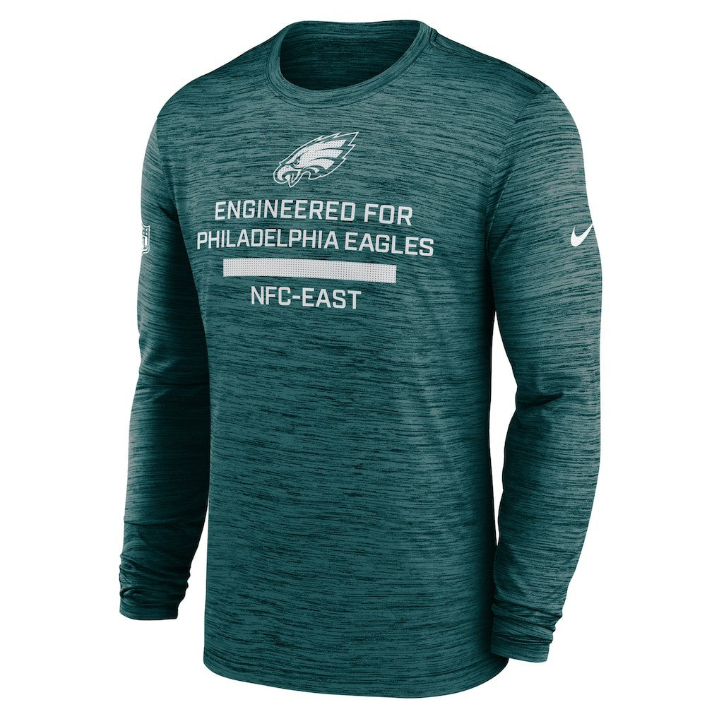 Philadelphia Eagles Sideline Velocity Performance Long Sleeve T-Shirt - Midnight Green  - Midnight Green T-shirts