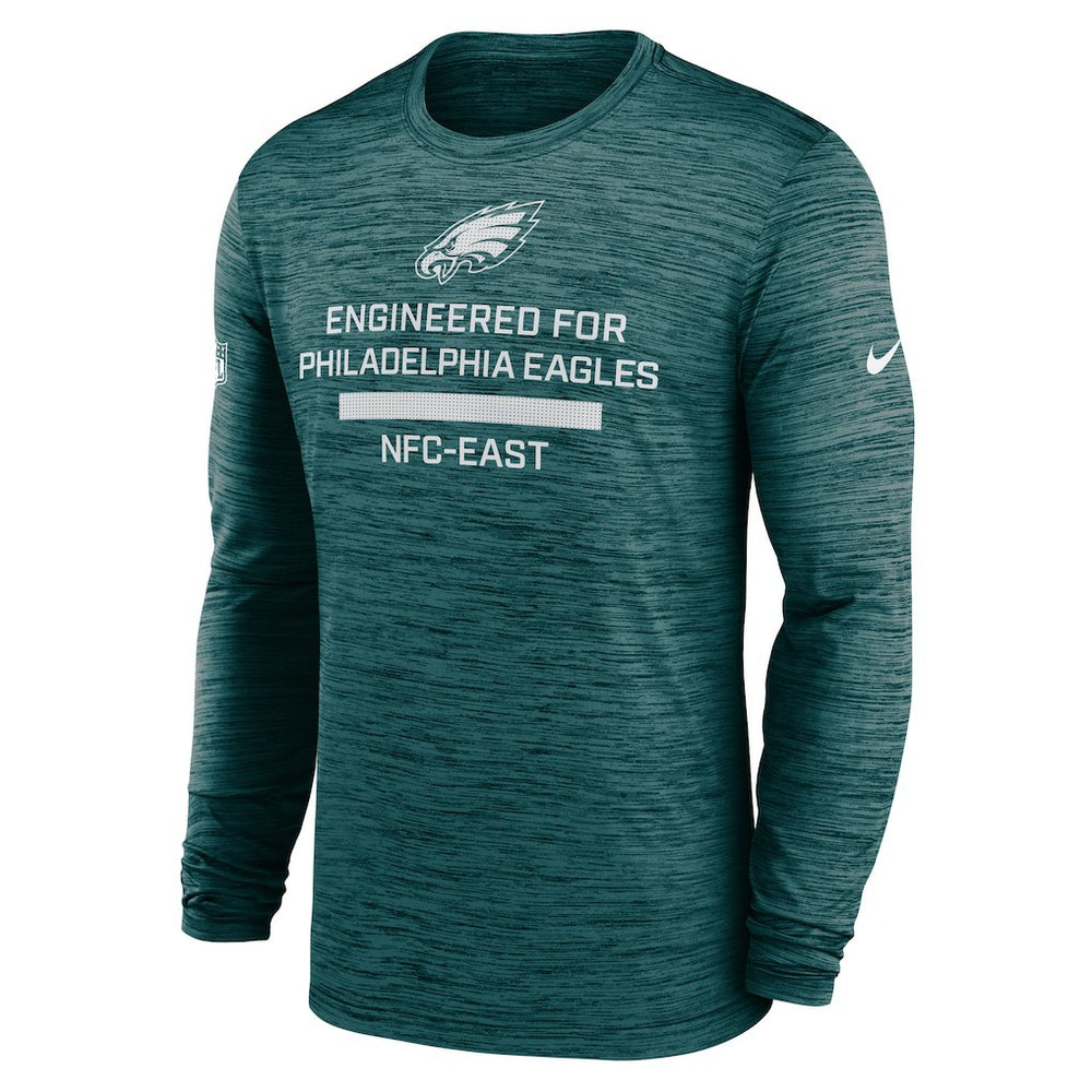 Philadelphia Eagles Sideline Velocity Performance Long Sleeve T-Shirt - Midnight Green  - Midnight Green T-shirts