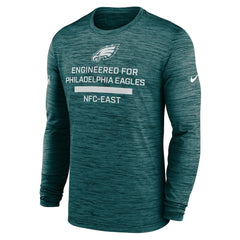 Philadelphia Eagles Sideline Velocity Performance Long Sleeve T-Shirt - Midnight Green  - Midnight Green T-shirts
