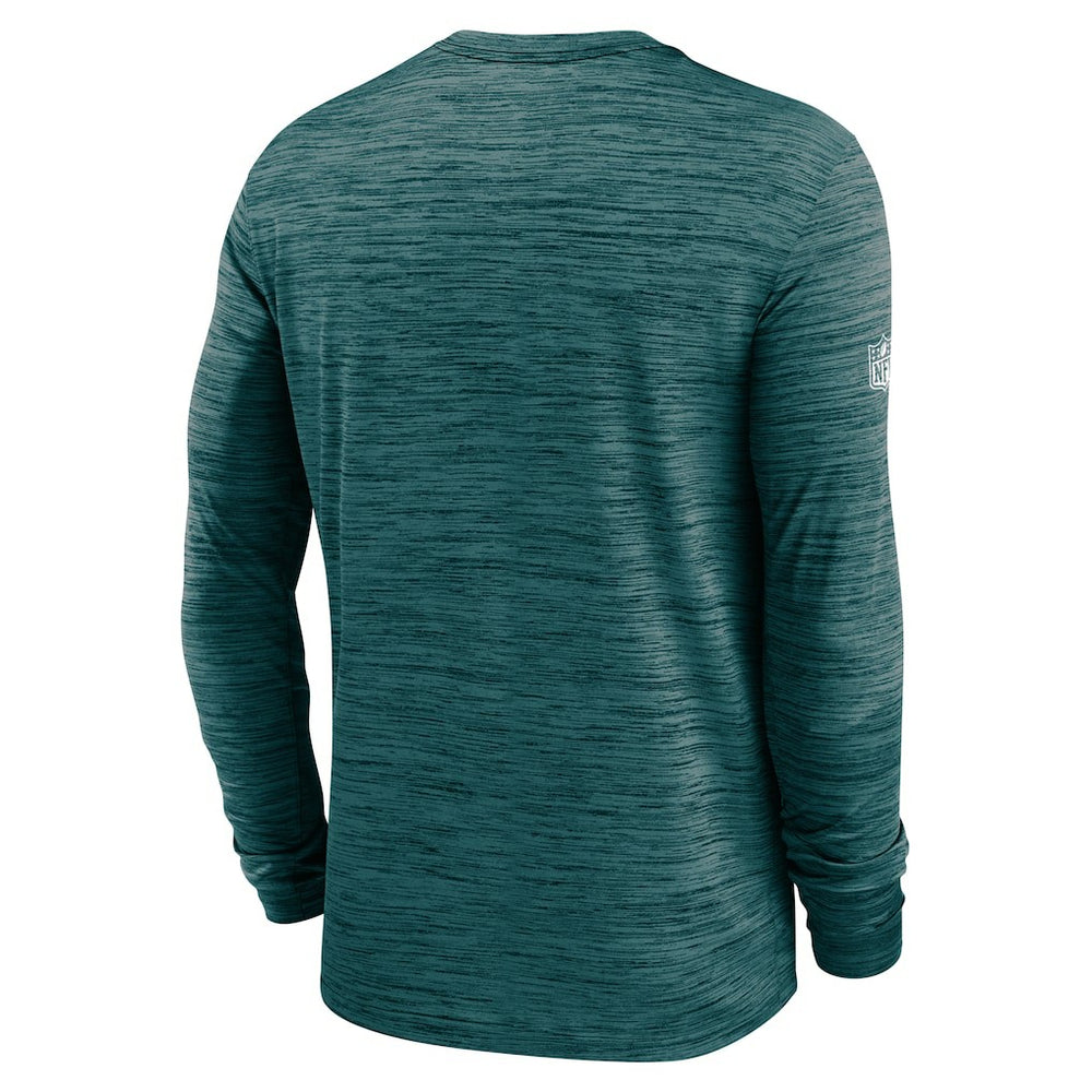 Philadelphia Eagles Sideline Velocity Performance Long Sleeve T-Shirt - Midnight Green  - Midnight Green T-shirts