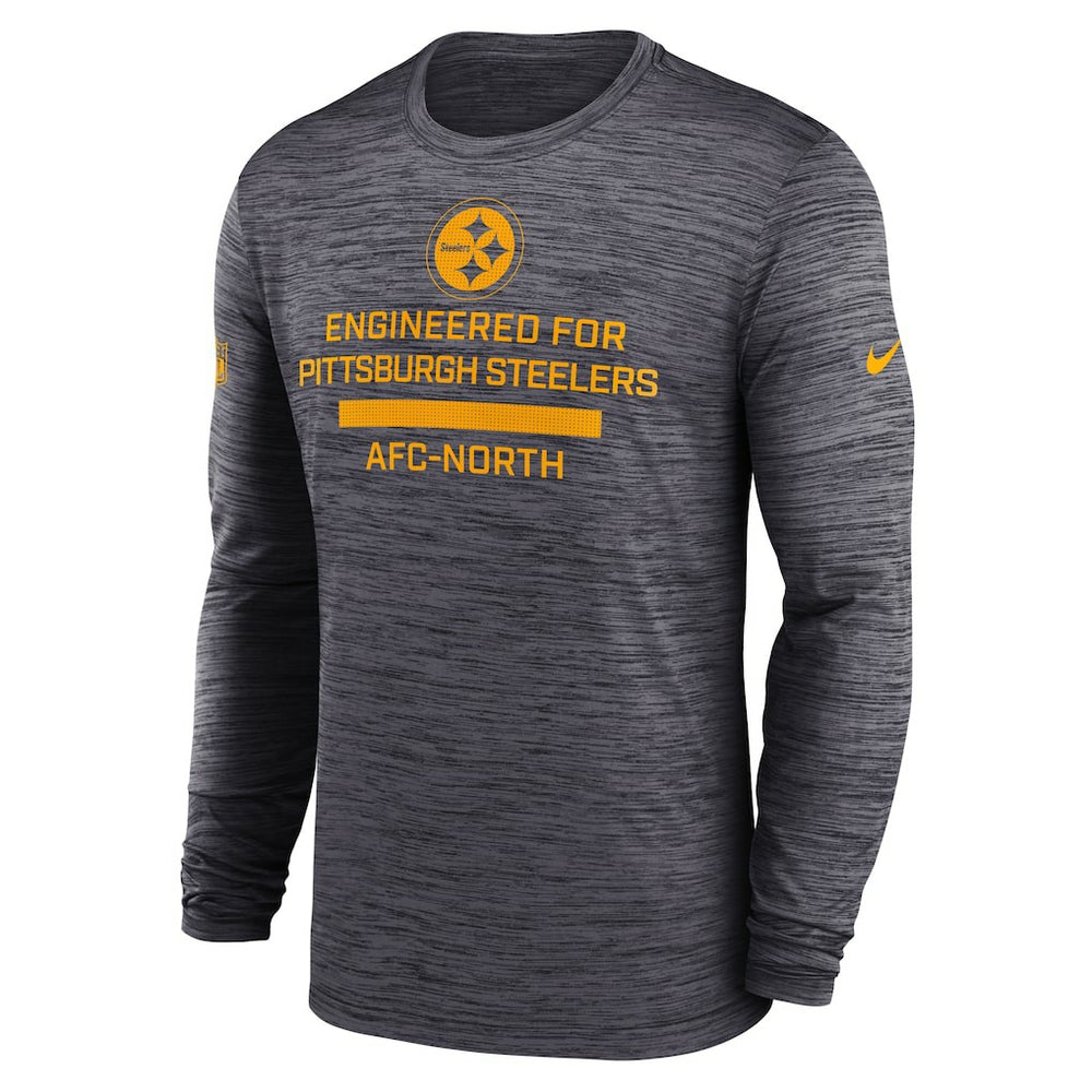 Pittsburgh Steelers Sideline Velocity Performance Long Sleeve T-Shirt - Black  - Black T-shirts