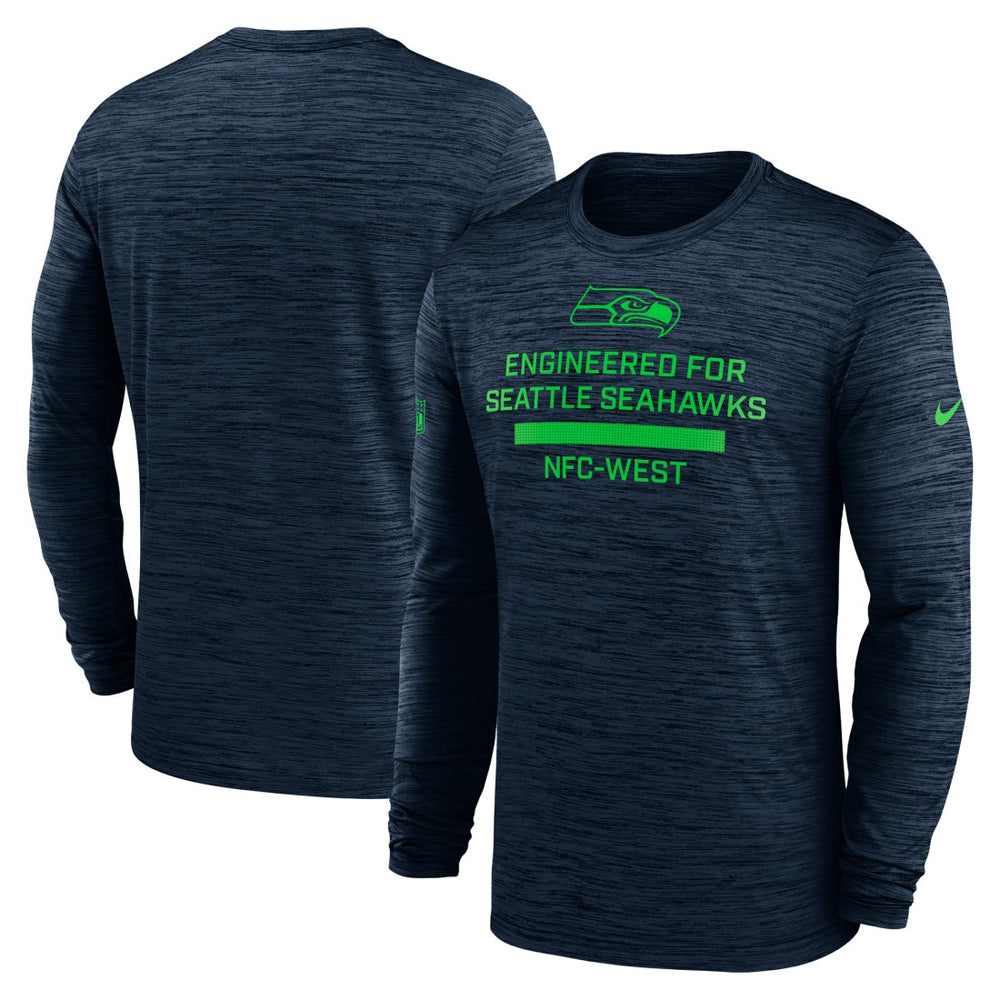 Seattle Seahawks Sideline Velocity Performance Long Sleeve T-Shirt - College Navy  - College Navy T-shirts