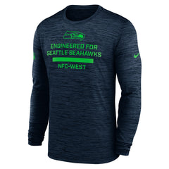 Seattle Seahawks Sideline Velocity Performance Long Sleeve T-Shirt - College Navy  - College Navy T-shirts