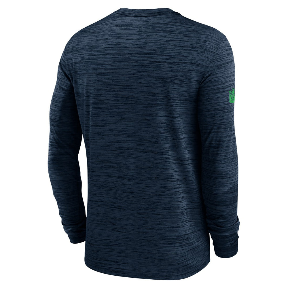 Seattle Seahawks Sideline Velocity Performance Long Sleeve T-Shirt - College Navy  - College Navy T-shirts