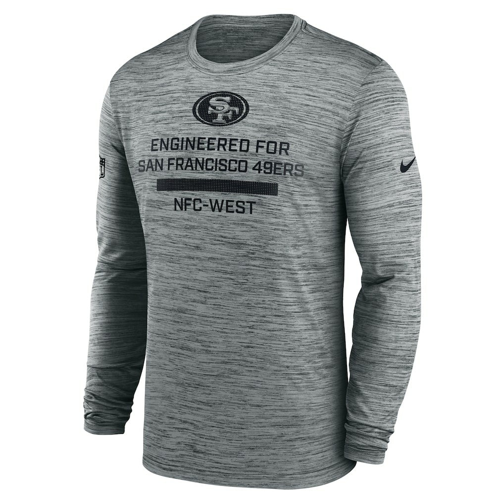 San Francisco 49ers Sideline Velocity Performance Long Sleeve T-Shirt - Gray  - Gray T-shirts