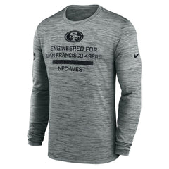 San Francisco 49ers Sideline Velocity Performance Long Sleeve T-Shirt - Gray  - Gray T-shirts