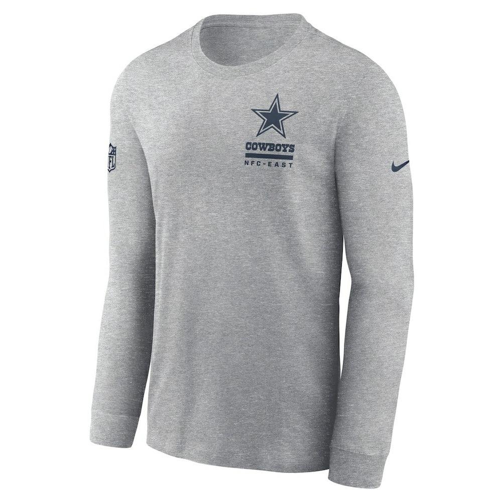 Dallas Cowboys Sideline Dri-FIT Long Sleeve T-Shirt - Heather Gray T-shirts