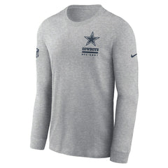 Dallas Cowboys Sideline Dri-FIT Long Sleeve T-Shirt - Heather Gray T-shirts