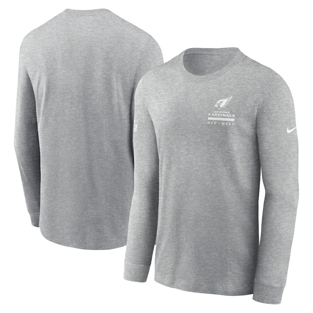 Arizona Cardinals Sideline Dri-FIT Long Sleeve T-Shirt - Heather Gray T-shirts