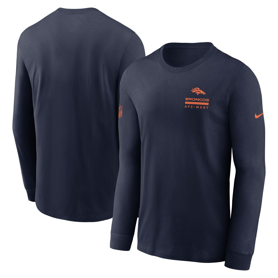 Denver Broncos Sideline Dri-FIT Long Sleeve T-Shirt - Navy T-shirts