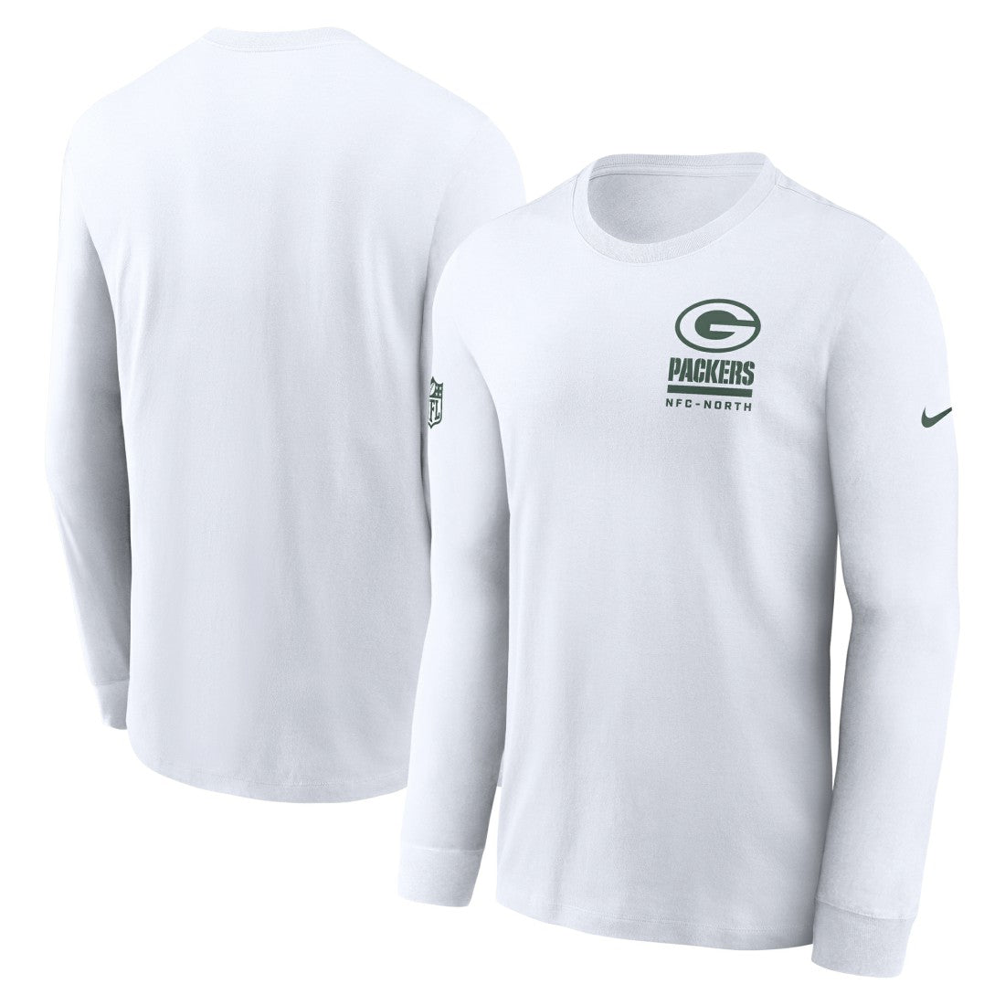 Green Bay Packers Sideline Dri-FIT Long Sleeve T-Shirt - White T-shirts