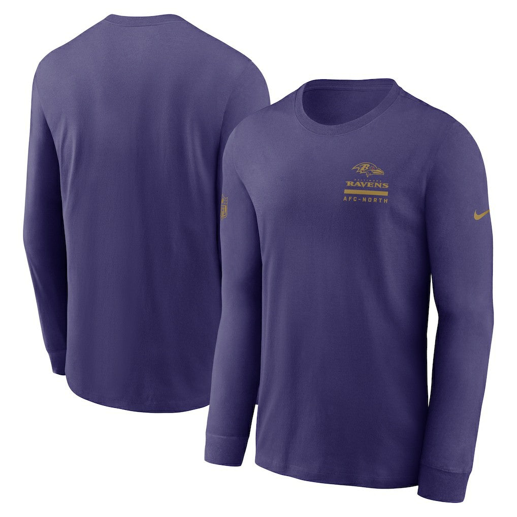Baltimore Ravens Sideline Dri-FIT Long Sleeve T-Shirt - Purple T-shirts