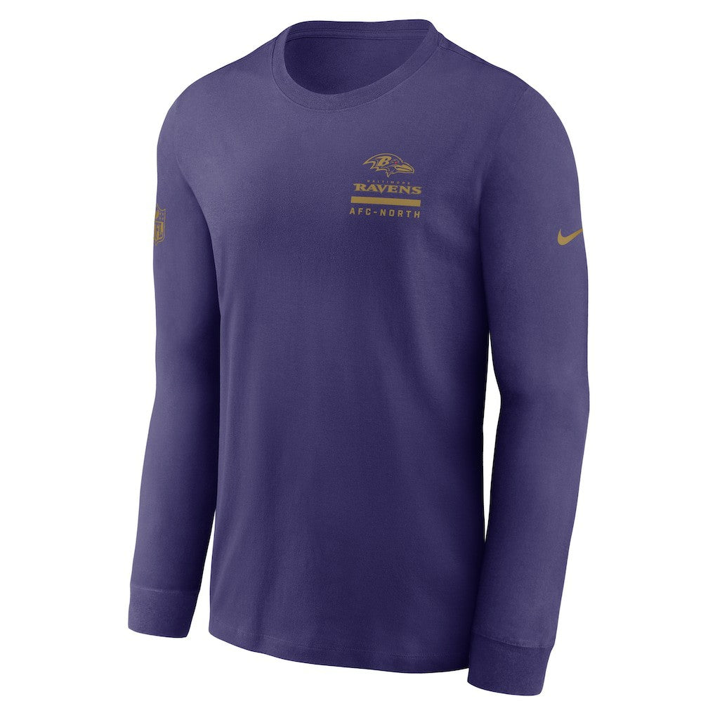 Baltimore Ravens Sideline Dri-FIT Long Sleeve T-Shirt - Purple T-shirts