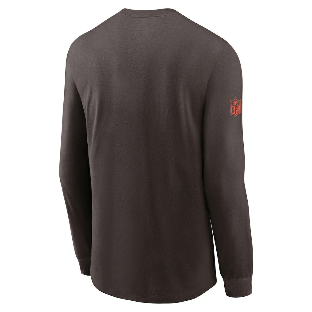 Cleveland Browns Sideline Dri-FIT Long Sleeve T-Shirt - Brown T-shirts