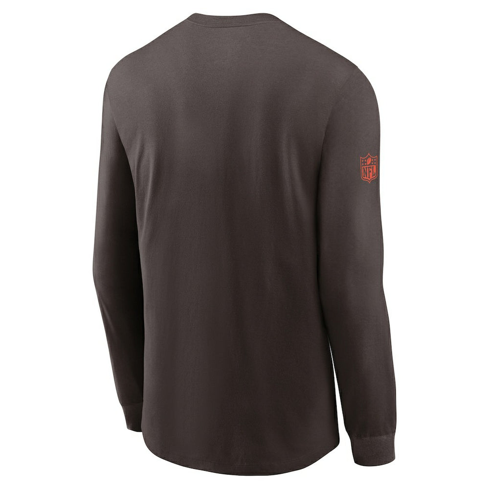 Cleveland Browns Sideline Dri-FIT Long Sleeve T-Shirt - Brown T-shirts