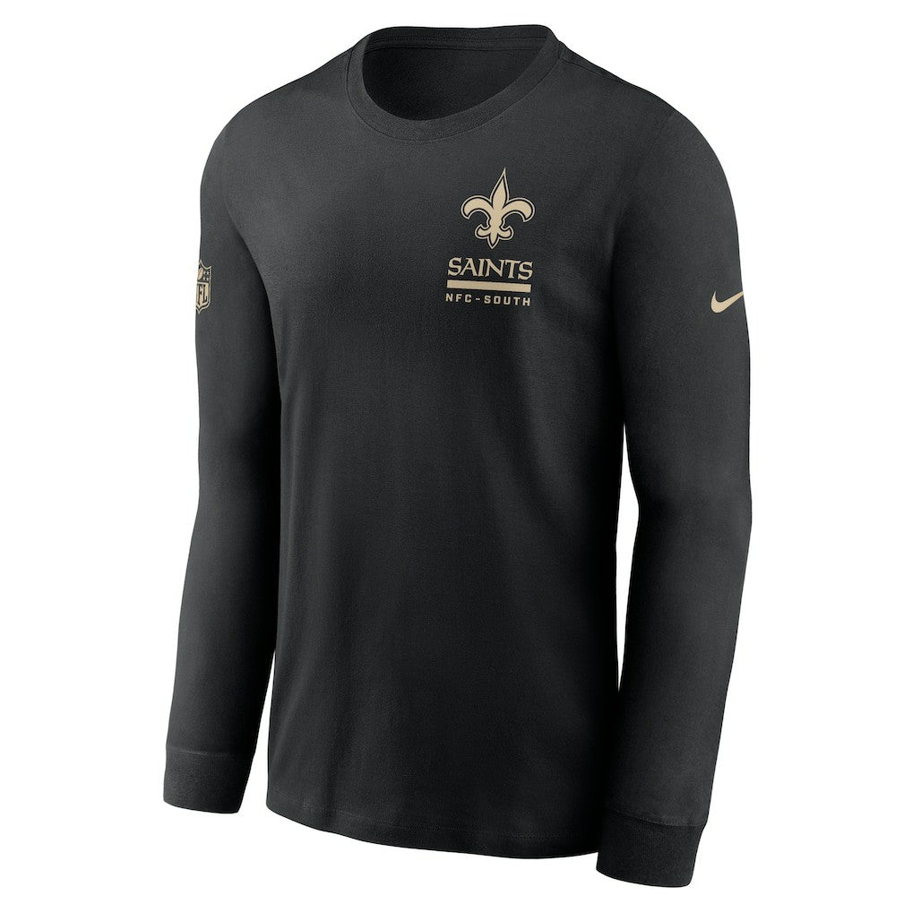 New Orleans Saints Sideline Dri-FIT Long Sleeve T-Shirt - Black T-shirts