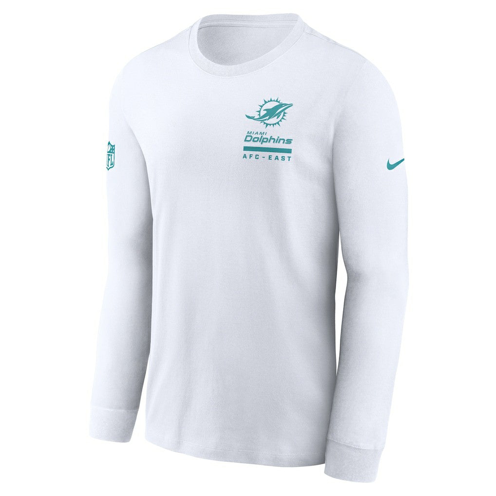Miami Dolphins Sideline Dri-FIT Long Sleeve T-Shirt - White T-shirts