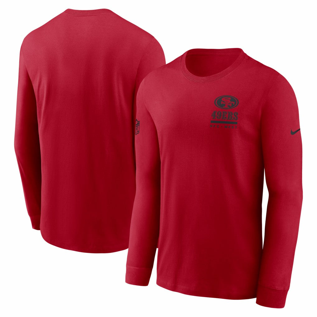San Francisco 49ers Sideline Dri-FIT Long Sleeve T-Shirt - Scarlet T-shirts