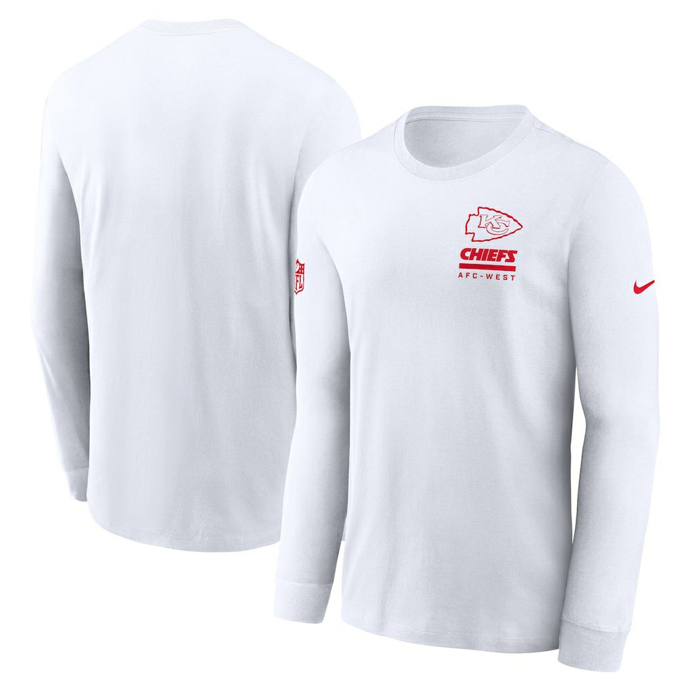 Kansas City Chiefs Sideline Dri-FIT Long Sleeve T-Shirt - White T-shirts