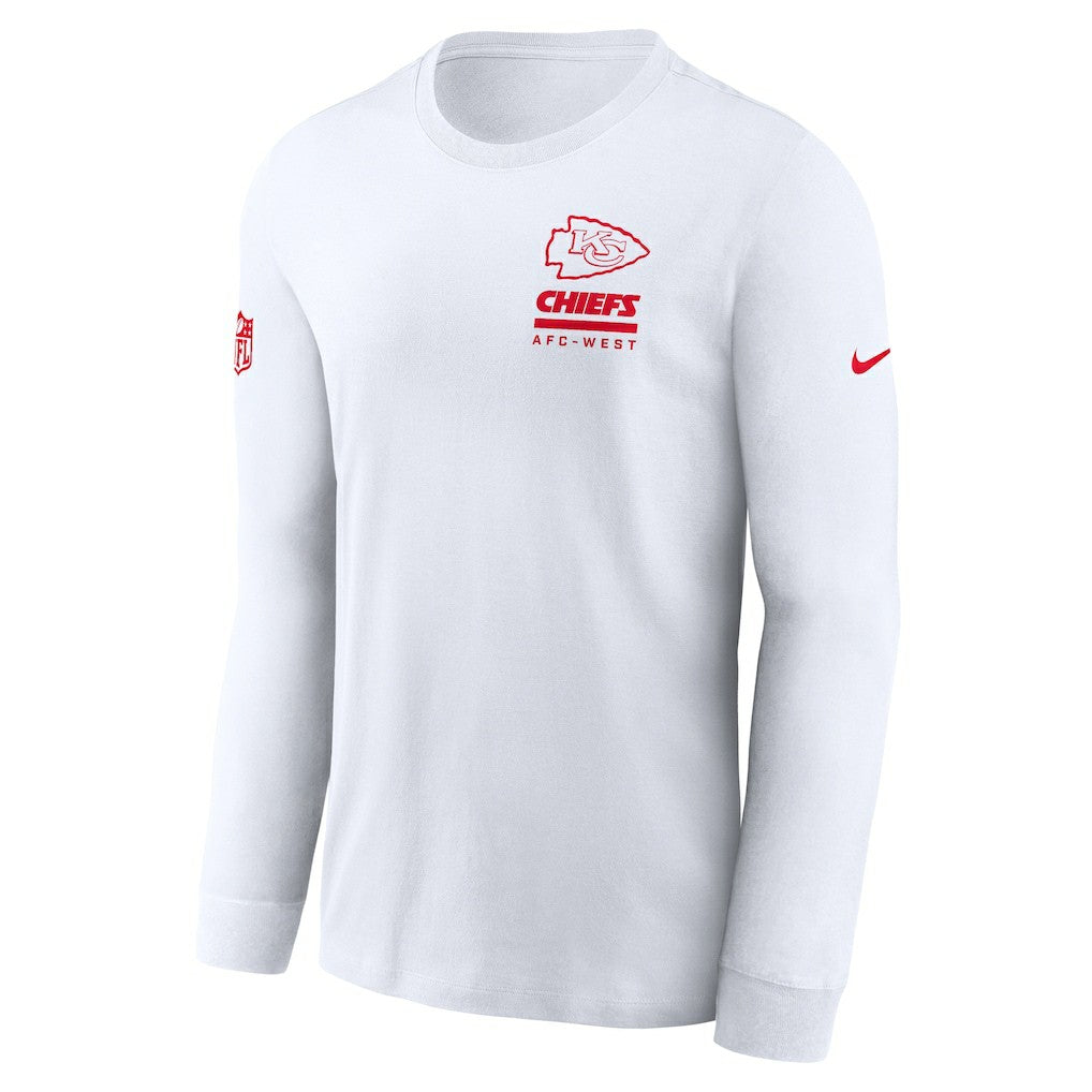 Kansas City Chiefs Sideline Dri-FIT Long Sleeve T-Shirt - White T-shirts