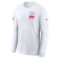 Kansas City Chiefs Sideline Dri-FIT Long Sleeve T-Shirt - White T-shirts