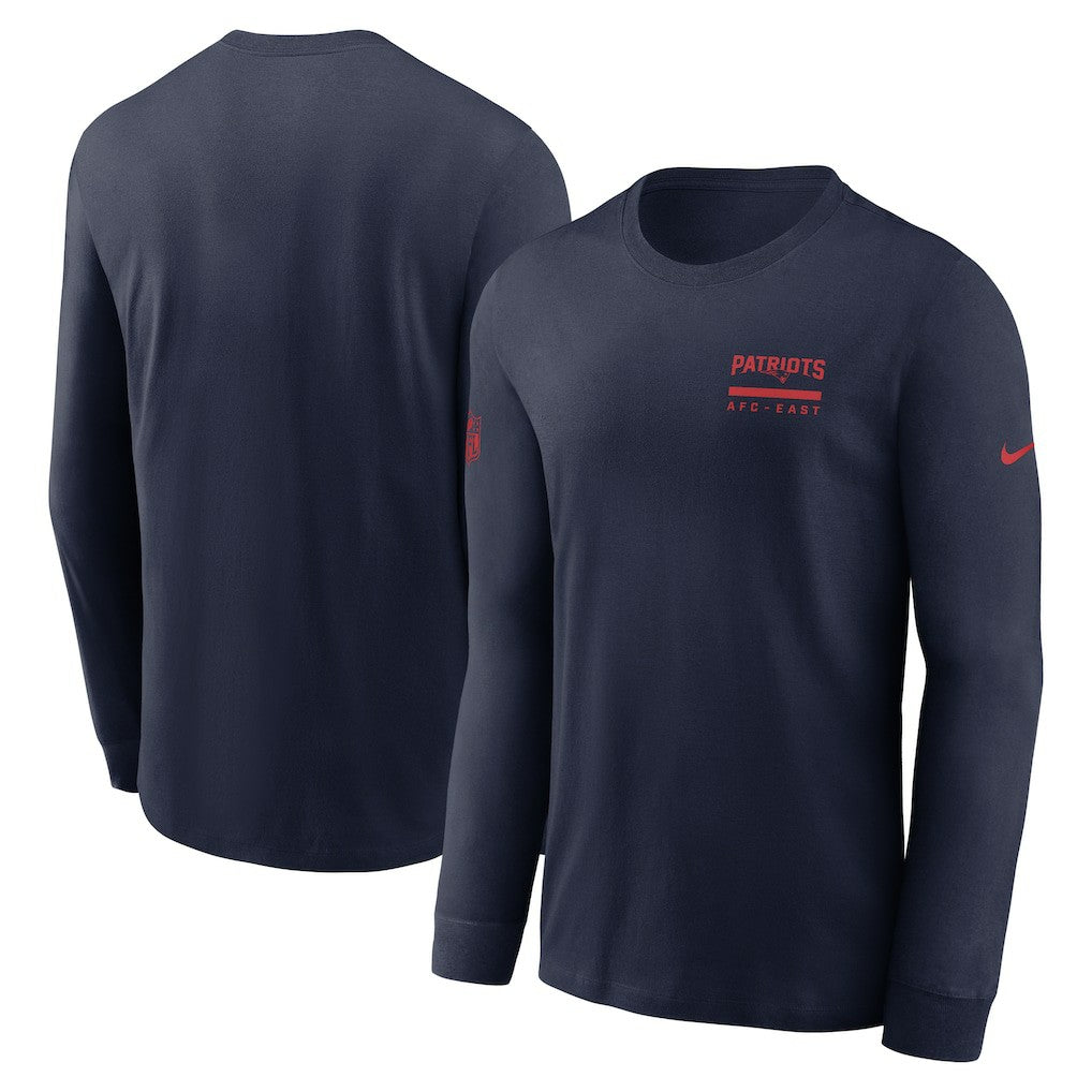 New England Patriots Sideline Dri-FIT Long Sleeve T-Shirt - Navy T-shirts